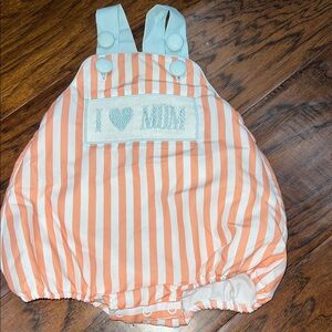 Orange and White Striped Baby Romper